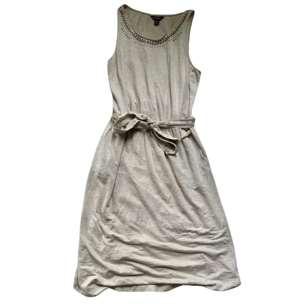 Tommy Bahama Linen Beaded Lovelin Jersey Midi Dress Size Large